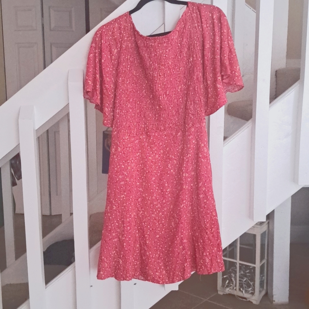 Free People Florence Mini Dress NWT Sz XL. Pink floral. XCross Open Back